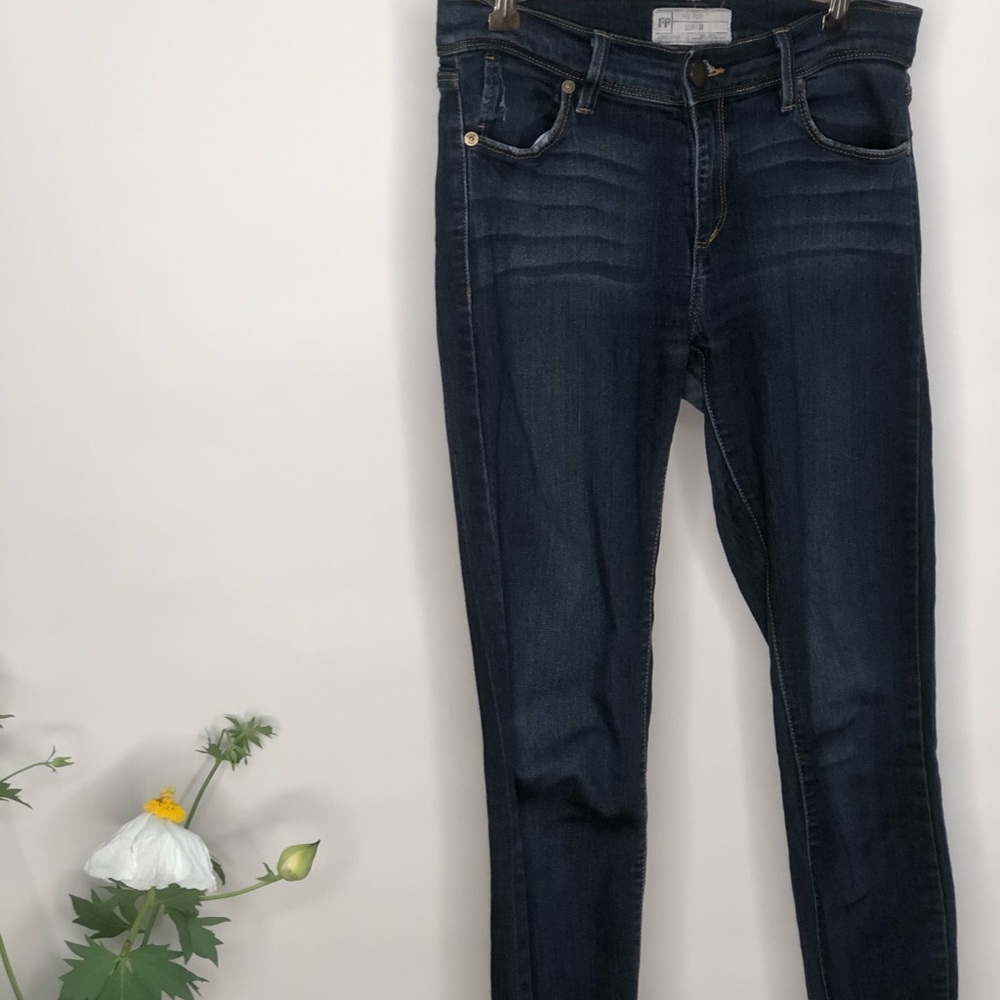 Free People Dark Wash Skinny Jeans